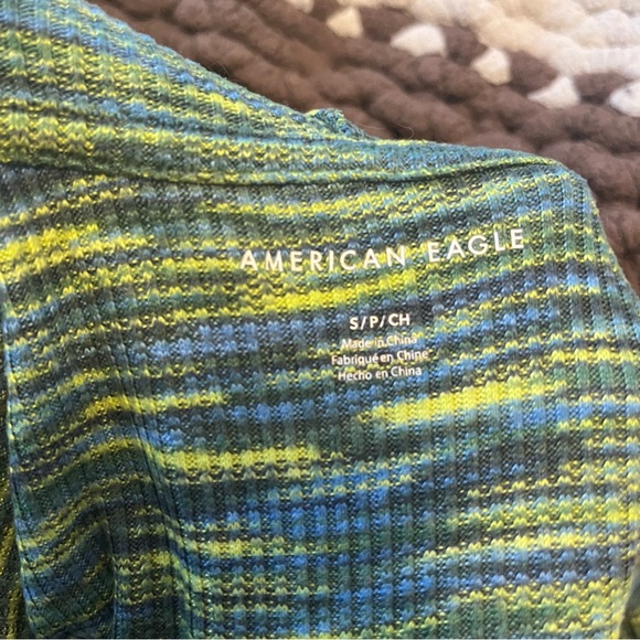 American Eagle Rib Knit Zip Up Cropped Hoodie - Picture 5 of 5